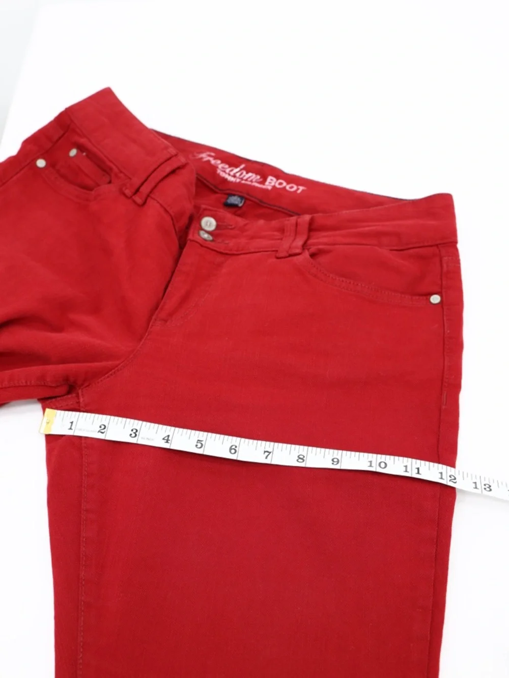 Tommy Hilfiger Red Bootcut Jeans Mid Rise Stretch Cotton Flare‎ Size 10